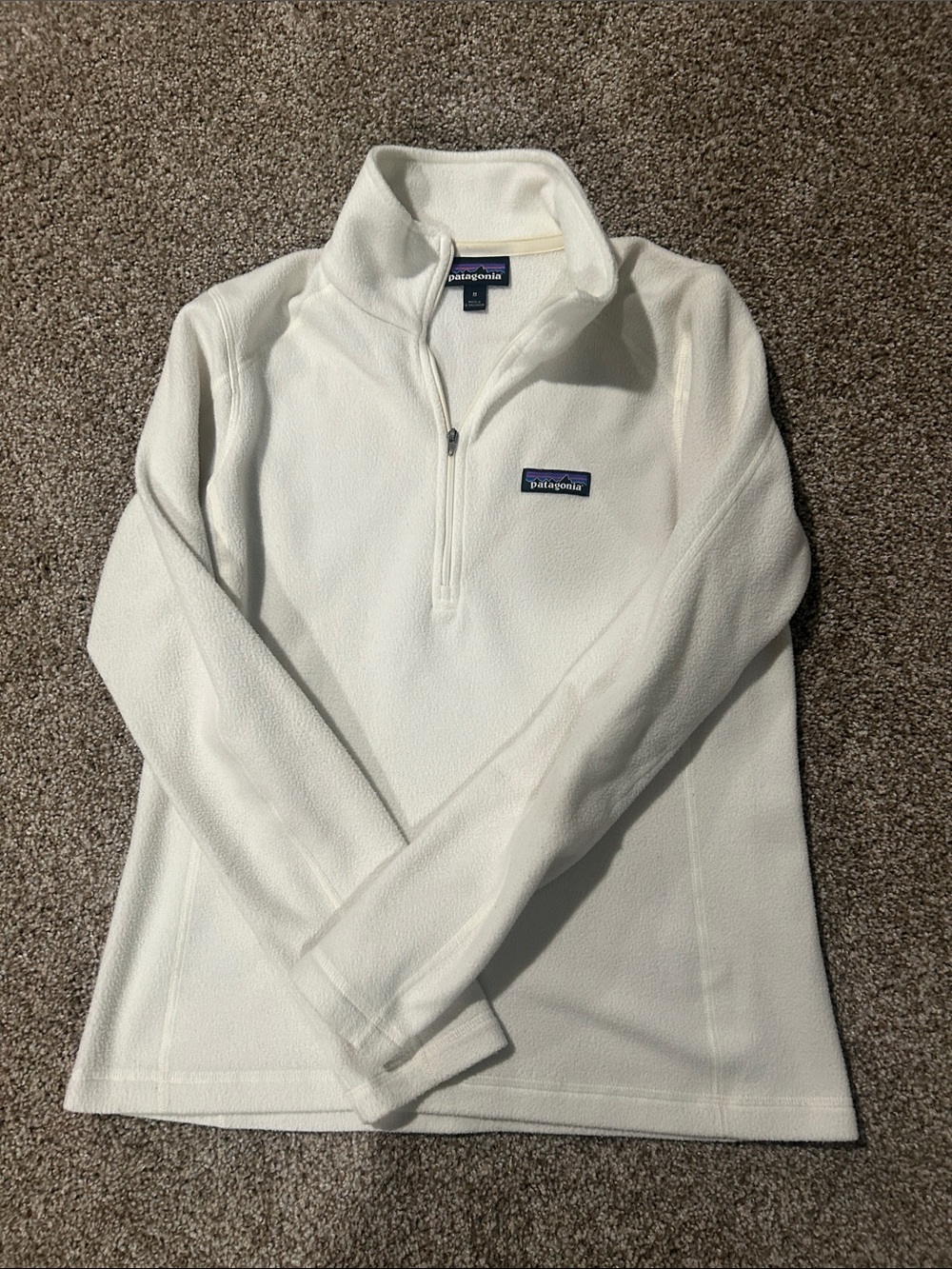 Patagonia White Half-Zip Fleece Pullover